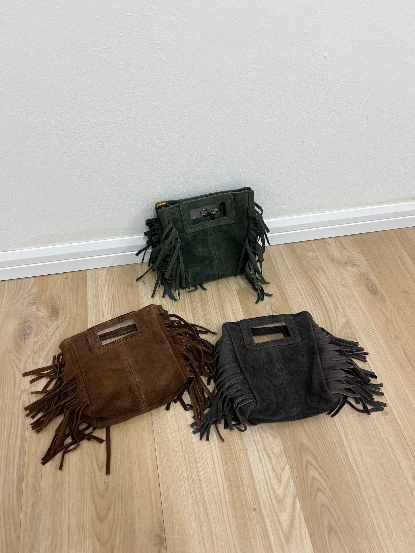 Borsa Frange vera pelle