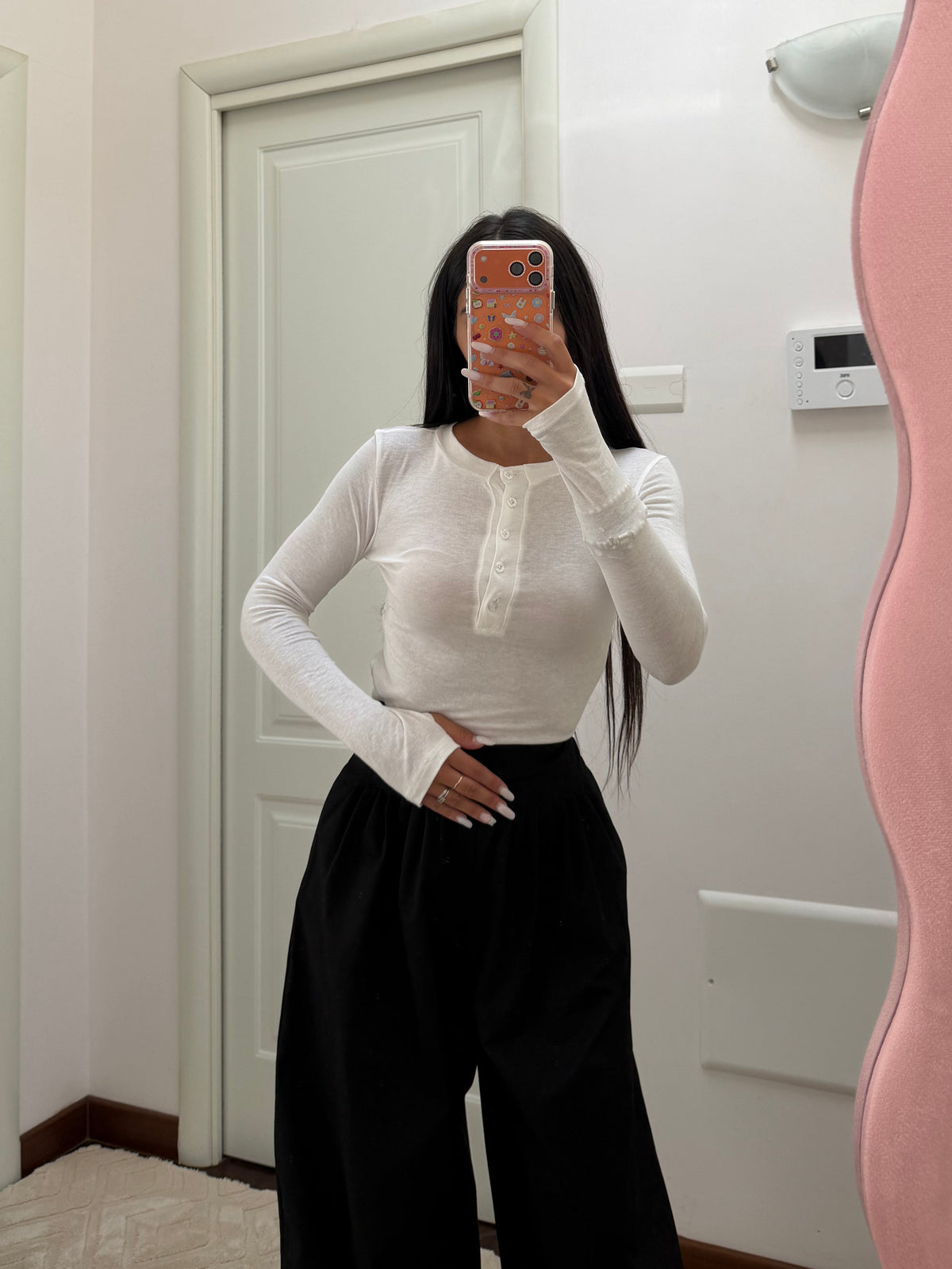 Maglia semivelata bottoncini