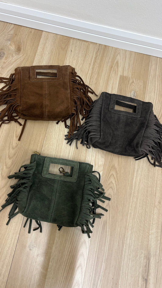 Borsa Frange vera pelle